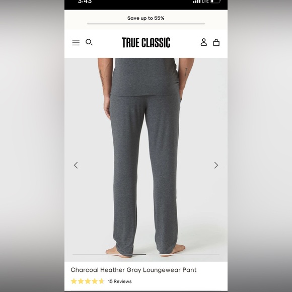 Charcoal Heather Gray Loungewear Pant - Picture 2 of 5